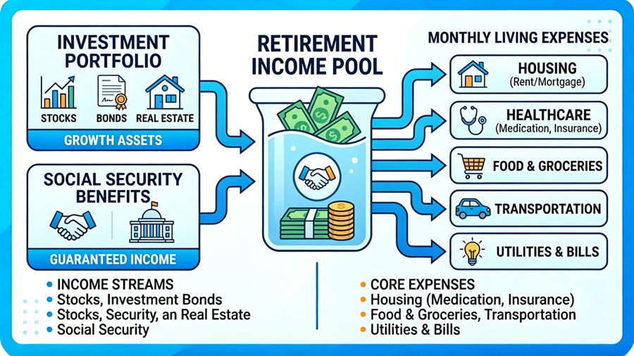 How $1 million retirement savings combines with Social Security income
