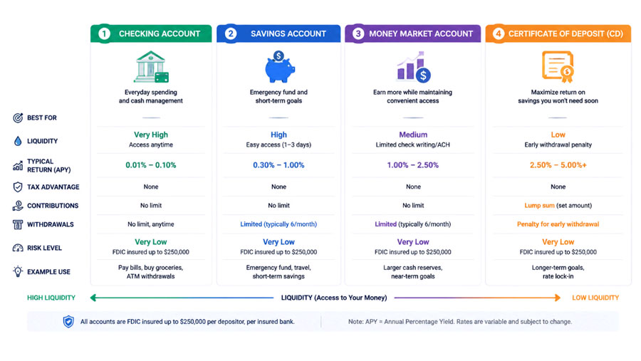 comparison of credit union dividend account types by liquidity and return