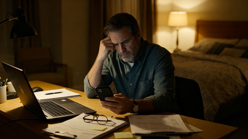Person reviewing a bad credit loan offer on smartphone