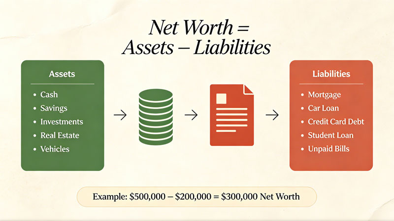net worth calculation formula assets minus liabilities