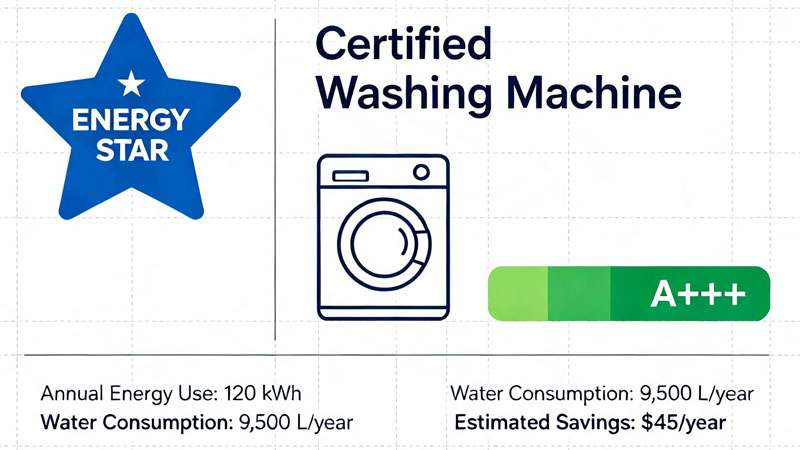 Energy Star certified washing machine label