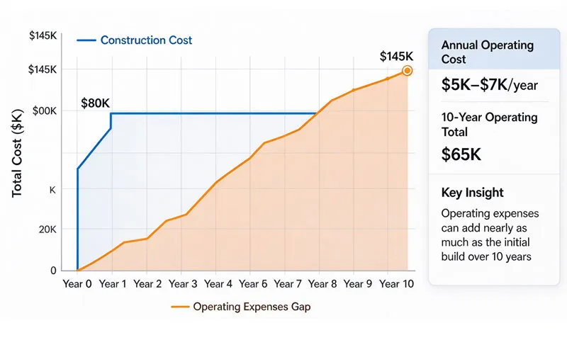 10-year total cost of ownership chart for indoor pool