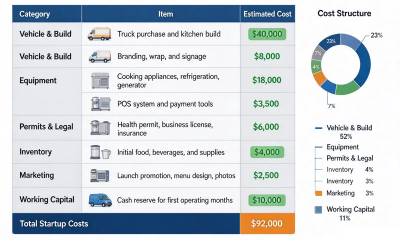 food truck startup costs breakdown chart