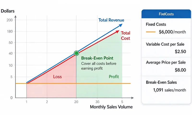 food truck break-even analysis chart