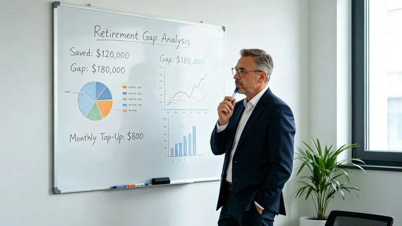 person reviewing early retirement savings calculations