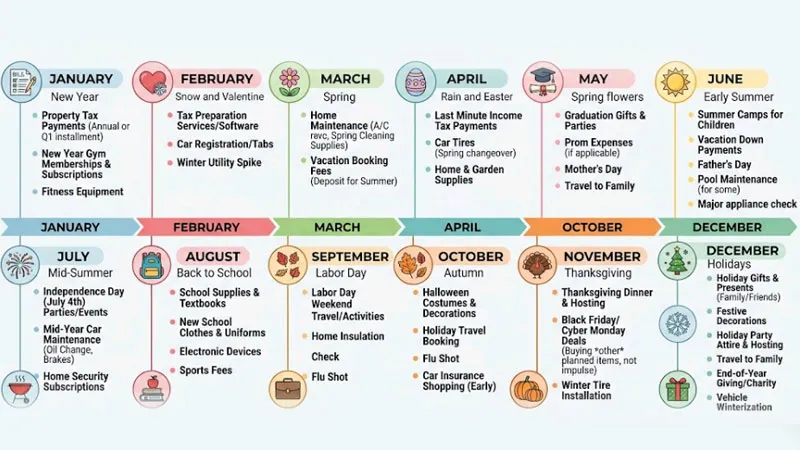 annual hidden expenses timeline for budgeting