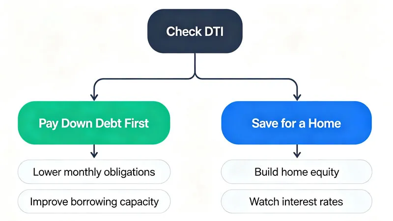 decision flowchart for student loans versus home buying