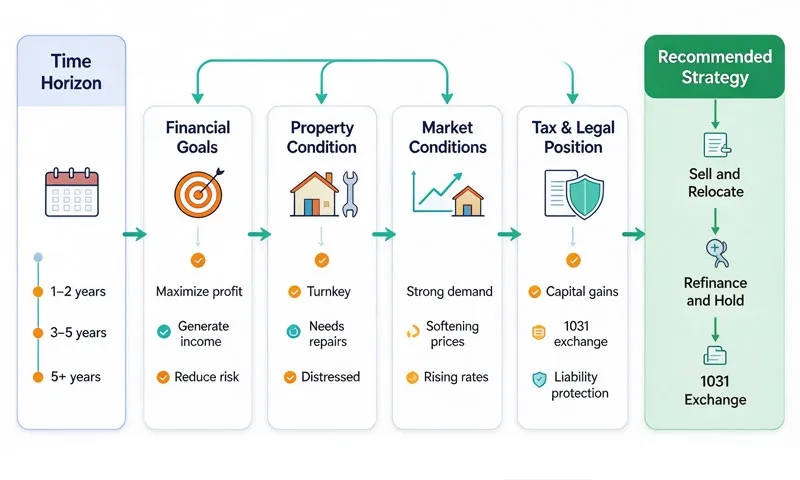 real estate exit strategy decision framework diagram